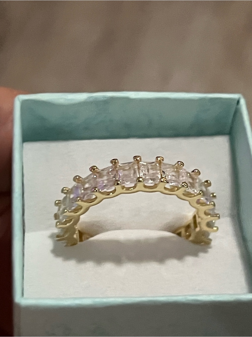 14k Gold Plated Eternity Band,9,91/2